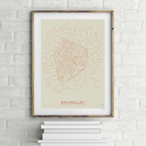Brussels City Map Poster